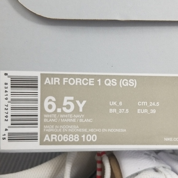 Nike Air Force 1 QS (GS) "Independance Day" White - Picture 7 of 8